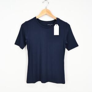 Universal Standard Maia Stovepipe Sleeve Tee Navy Blue Size 4XS 00 NWT
